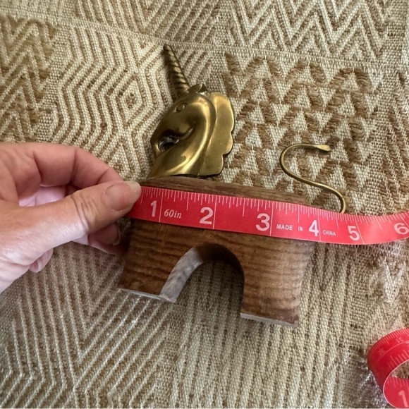 Vintage Brass and Wood Unicorn Figurine Boho Vibes - Picture 3 of 6